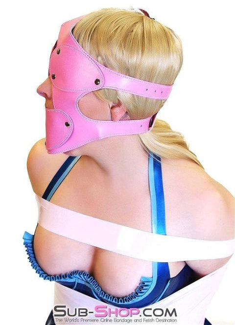 8859DL      Pink Bondage Face Mask Trainer with Removable Blinders and Gag - LAST CHANCE - Final Closeout! MEGA Deal   , Sub-Shop.com Bondage and Fetish Superstore