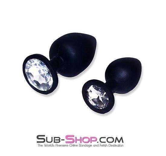 8866MH      Soft Silicone Butt Plug with Crystal Tip, Large Plug Rhinestone Crystal Butt Plug   , Sub-Shop.com Bondage and Fetish Superstore
