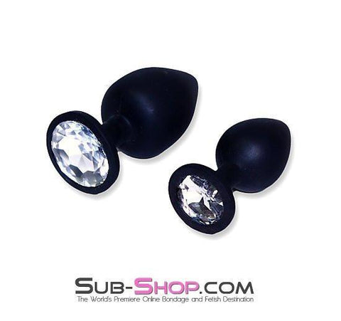 8866MH      Soft Silicone Butt Plug with Crystal Tip, Large Plug Rhinestone Crystal - LAST CHANCE - Final Closeout! MEGA Deal   , Sub-Shop.com Bondage and Fetish Superstore