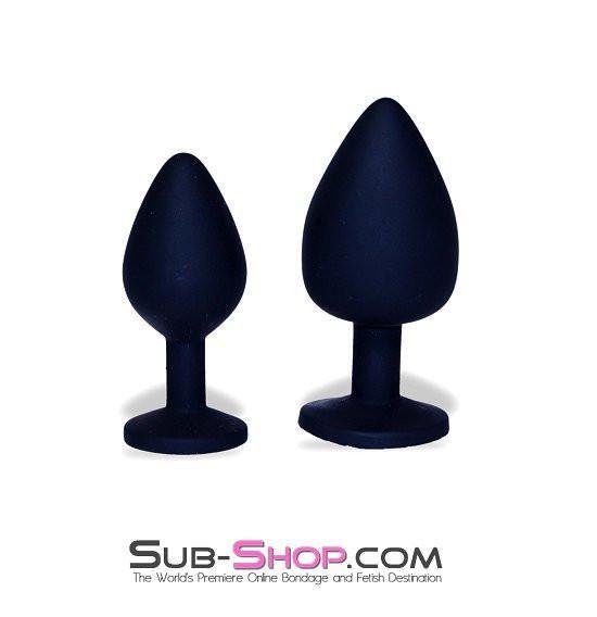 8866MH      Soft Silicone Butt Plug with Crystal Tip, Large Plug Rhinestone Crystal Butt Plug   , Sub-Shop.com Bondage and Fetish Superstore