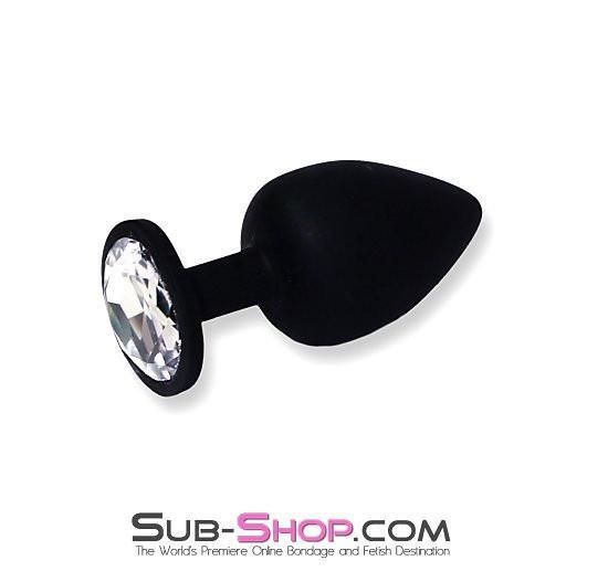 8866MH      Soft Silicone Butt Plug with Crystal Tip, Large Plug Rhinestone Crystal Butt Plug   , Sub-Shop.com Bondage and Fetish Superstore