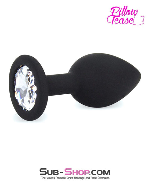 8868E      Small Silicone Butt Plug with Clear Gem Base - LAST CHANCE - Final Closeout! MEGA Deal   , Sub-Shop.com Bondage and Fetish Superstore