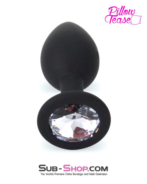 8868E      Small Silicone Butt Plug with Clear Gem Base - LAST CHANCE - Final Closeout! MEGA Deal   , Sub-Shop.com Bondage and Fetish Superstore