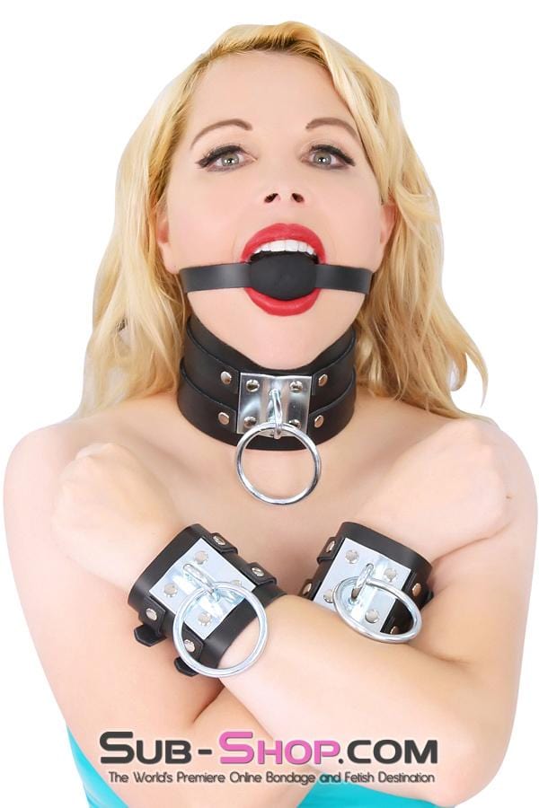 8870A      Dungeon Slave Wide Heavy Bondage Wrist Cuffs Cuffs   , Sub-Shop.com Bondage and Fetish Superstore