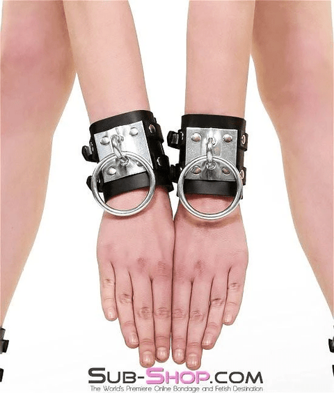 8870A      Dungeon Slave Wide Heavy Bondage Wrist Cuffs - LAST CHANCE - Final Closeout! MEGA Deal   , Sub-Shop.com Bondage and Fetish Superstore