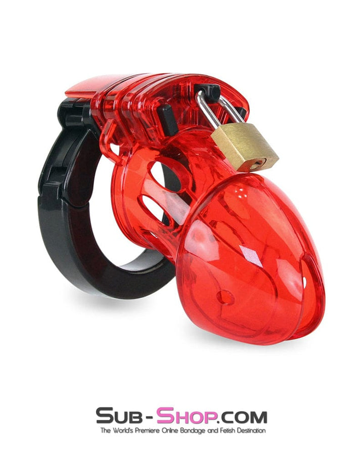 8911AX      Red Jacked Adjustable Locking Male Cock Cuff Chastity Device Chastity   , Sub-Shop.com Bondage and Fetish Superstore