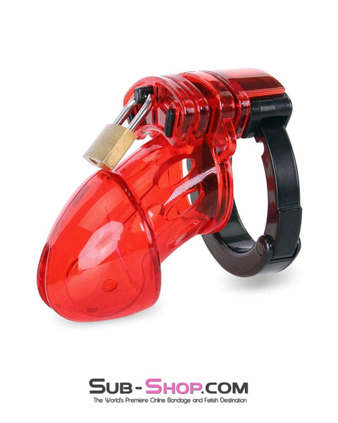 8911AX      Red Jacked Adjustable Locking Male Cock Cuff Chastity Device Chastity   , Sub-Shop.com Bondage and Fetish Superstore
