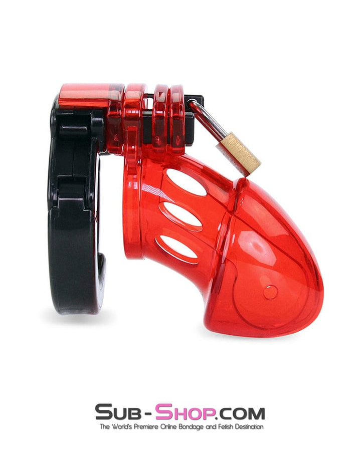 8911AX      Red Jacked Adjustable Locking Male Cock Cuff Chastity Device Chastity   , Sub-Shop.com Bondage and Fetish Superstore