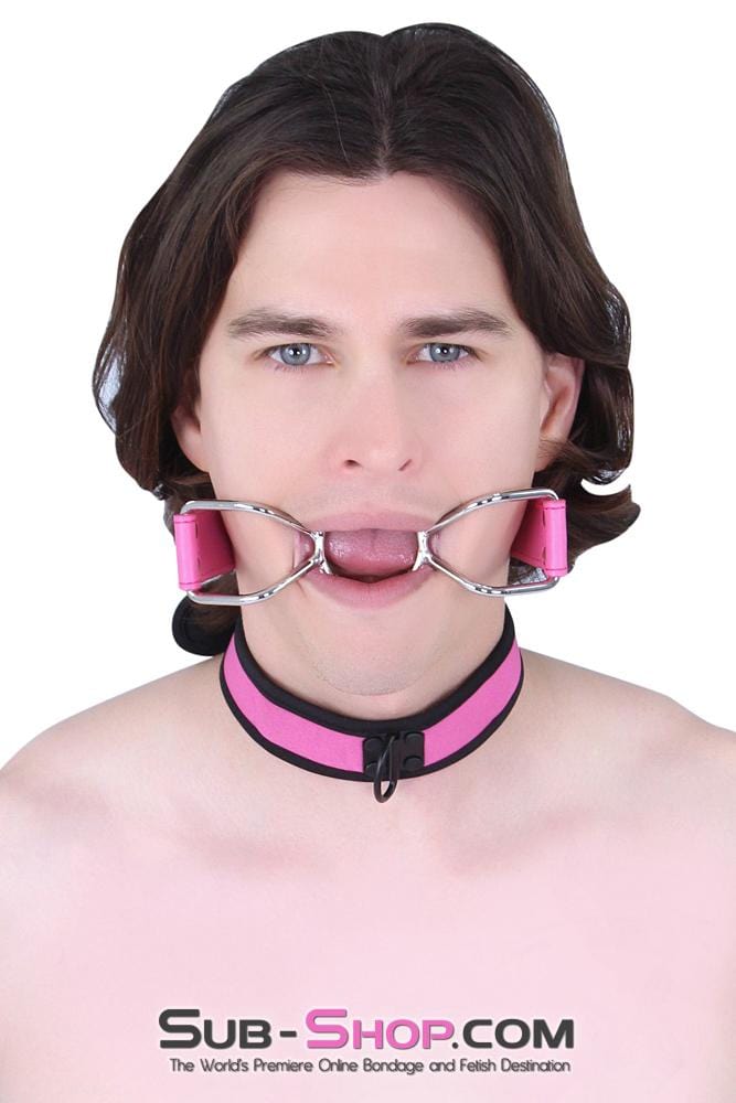8912MQ      Open Wide My Pretty Hot Pink Open Mouth Ring Gag Gags   , Sub-Shop.com Bondage and Fetish Superstore