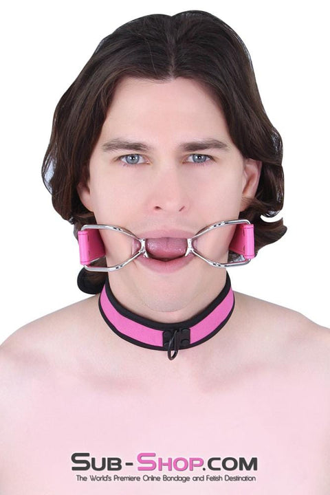8912MQ-SIS      Open Wide My Pretty Sissy Hot Pink Open Mouth Ring Gag Sissy   , Sub-Shop.com Bondage and Fetish Superstore