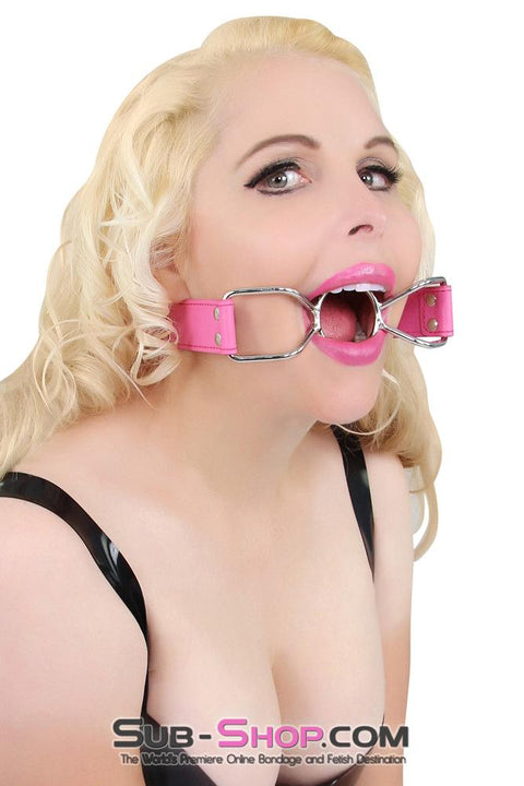 8912MQ      Open Wide My Pretty Hot Pink Open Mouth Ring Gag Gags   , Sub-Shop.com Bondage and Fetish Superstore