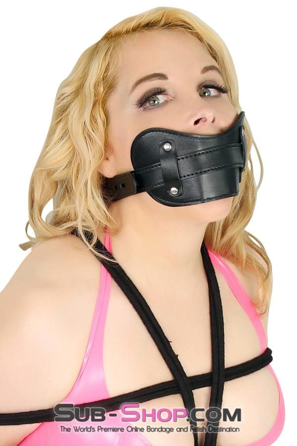 8954DL      Stuffed Slave Mouth Locking Panel Gag - MEGA Deal Black Friday Blowout   , Sub-Shop.com Bondage and Fetish Superstore