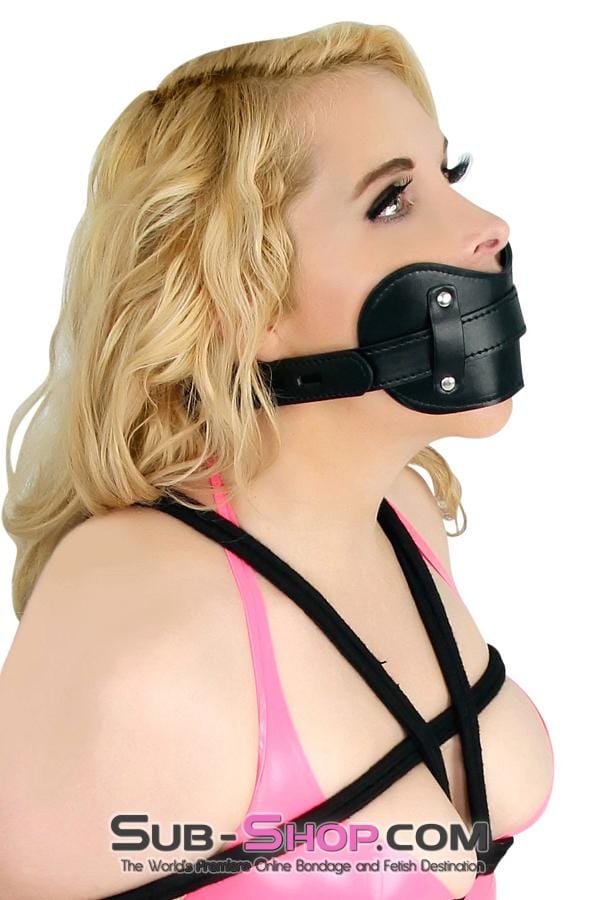 8954DL      Stuffed Slave Mouth Locking Panel Gag - MEGA Deal Black Friday Blowout   , Sub-Shop.com Bondage and Fetish Superstore