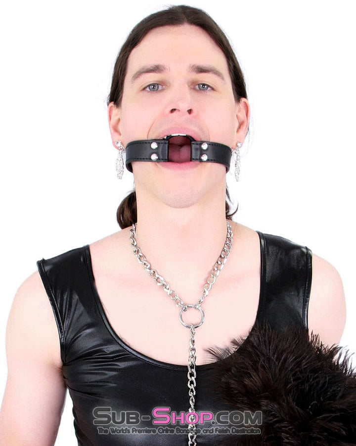 8958DL-SIS      Sissy Mistress Slave Bondage Basics Leatherette Open Mouth Ring Gag Sissy   , Sub-Shop.com Bondage and Fetish Superstore