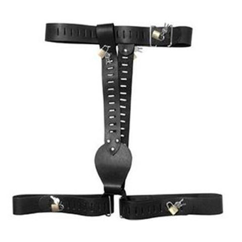 8966DL      Please Master Female Total Chastity Belt with Thigh Cuffs - MEGA Deal Black Friday Blowout   , Sub-Shop.com Bondage and Fetish Superstore