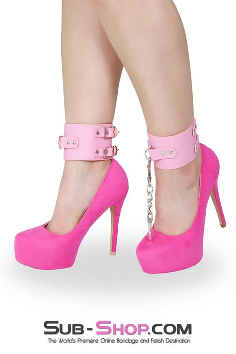 8969DL      Glam Girl Double Strap Pink Ankle Cuffs - MEGA Deal MEGA Deal   , Sub-Shop.com Bondage and Fetish Superstore