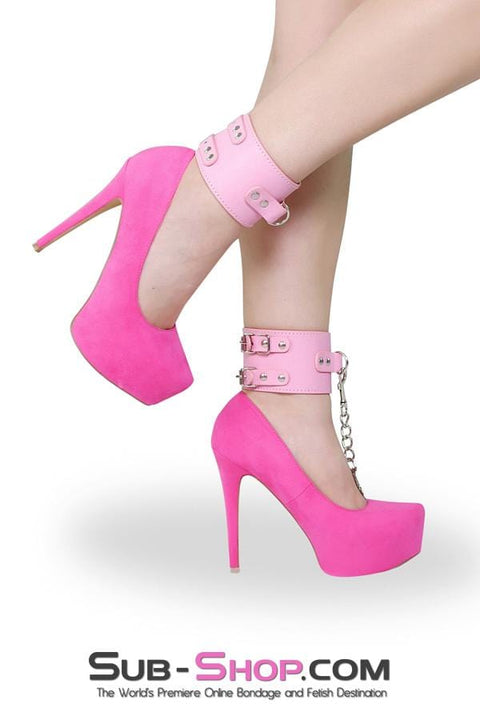 8969DL      Glam Girl Double Strap Pink Ankle Cuffs - MEGA Deal MEGA Deal   , Sub-Shop.com Bondage and Fetish Superstore