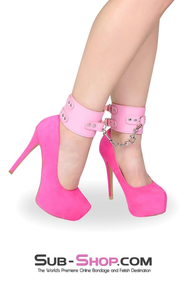 8969DL      Glam Girl Double Strap Pink Ankle Cuffs - MEGA Deal MEGA Deal   , Sub-Shop.com Bondage and Fetish Superstore