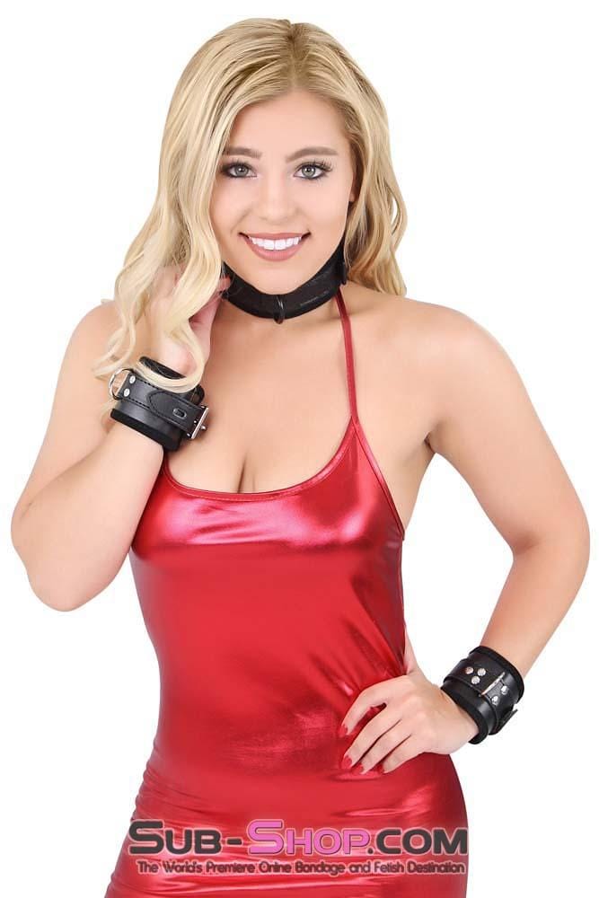 8972DL      Cozy Up Locking Lined Bondage Wrist Cuffs with Connection Chain Cuffs   , Sub-Shop.com Bondage and Fetish Superstore