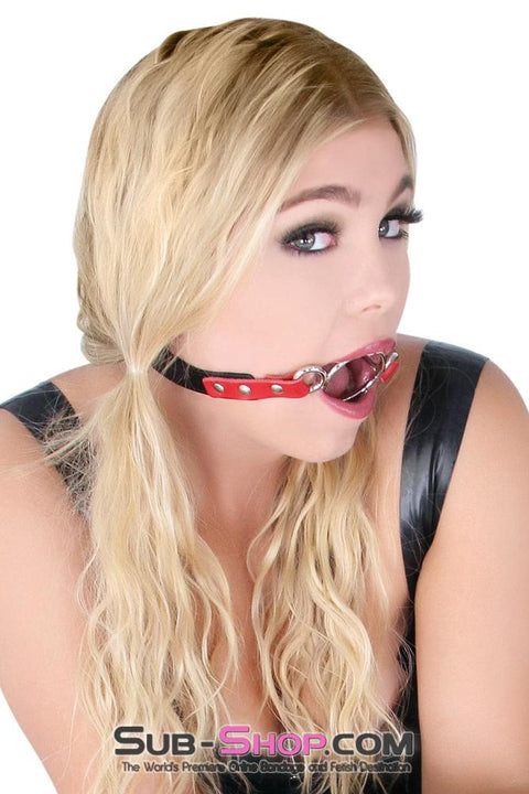 8982MQ      Open Mouth Ring Gag with Tongue Depressor, Black and Red Gags   , Sub-Shop.com Bondage and Fetish Superstore