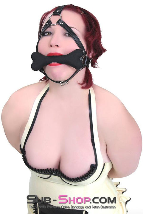 8991DL      Obedience Trainer Puppy Play Bone Gag Trainer - LAST CHANCE - Final Closeout! Black Friday Blowout   , Sub-Shop.com Bondage and Fetish Superstore