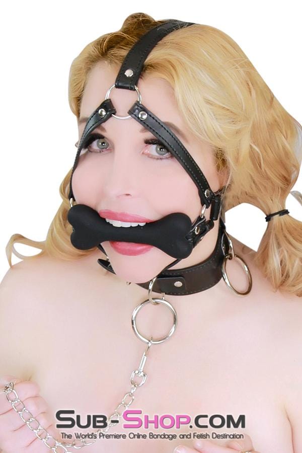 8991DL      Obedience Trainer Puppy Play Bone Gag Trainer Gags   , Sub-Shop.com Bondage and Fetish Superstore