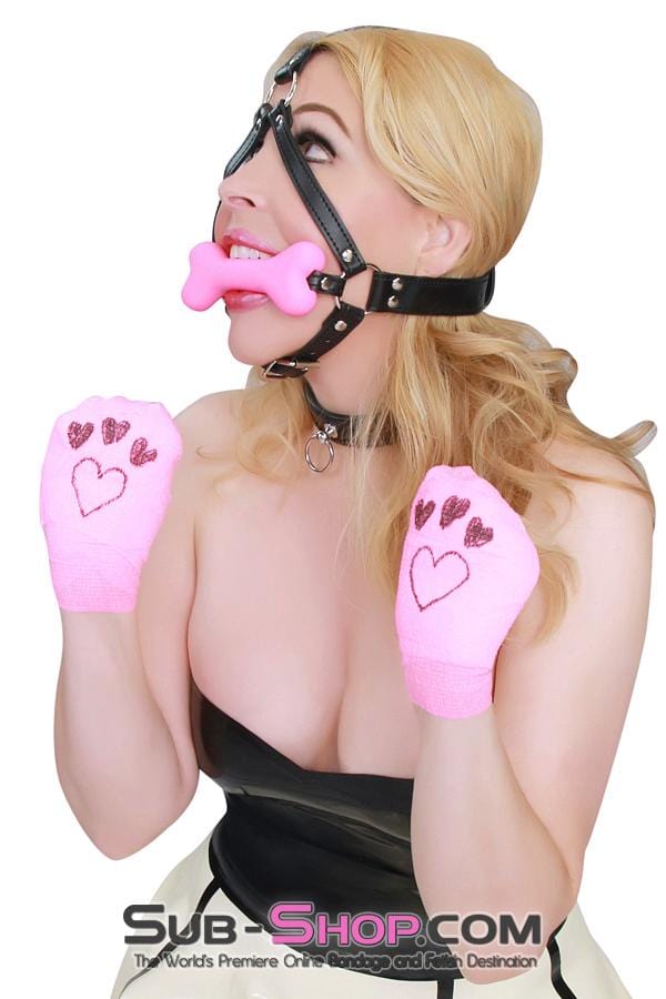 8992DL      Good Girl Pink Puppy Play Bone Gag Trainer Gags   , Sub-Shop.com Bondage and Fetish Superstore