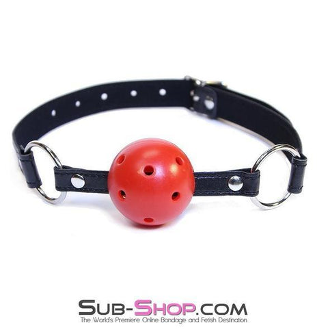 9000DL      Breather Ball Gag, Red Ball - MEGA Deal Black Friday Blowout   , Sub-Shop.com Bondage and Fetish Superstore