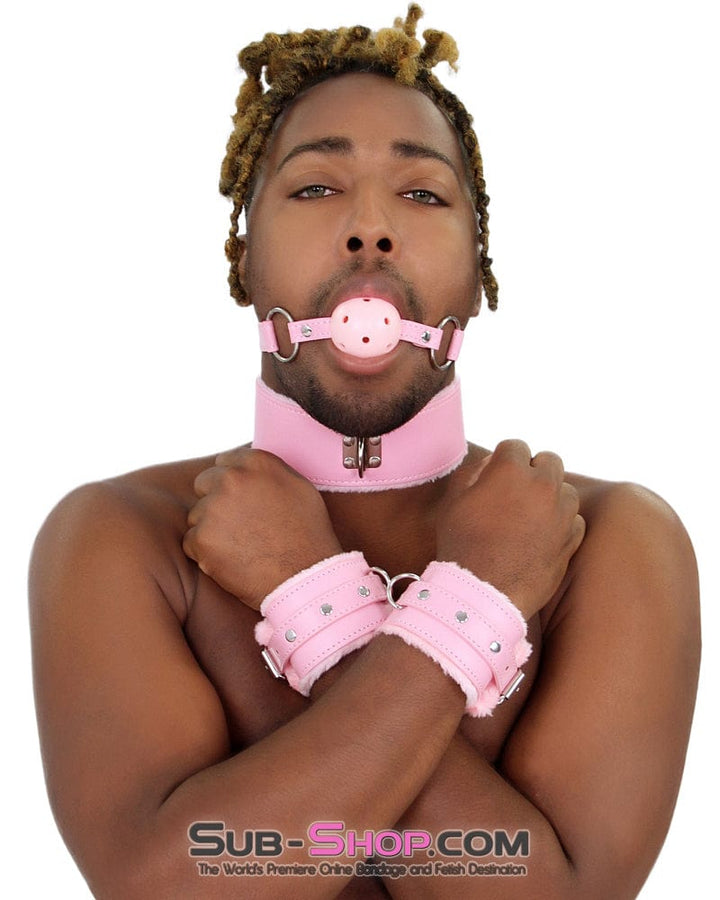 2356MQ-SIS      Sissy Princess Pink Fur Lined Wrist Bondage Cuffs Sissy   , Sub-Shop.com Bondage and Fetish Superstore