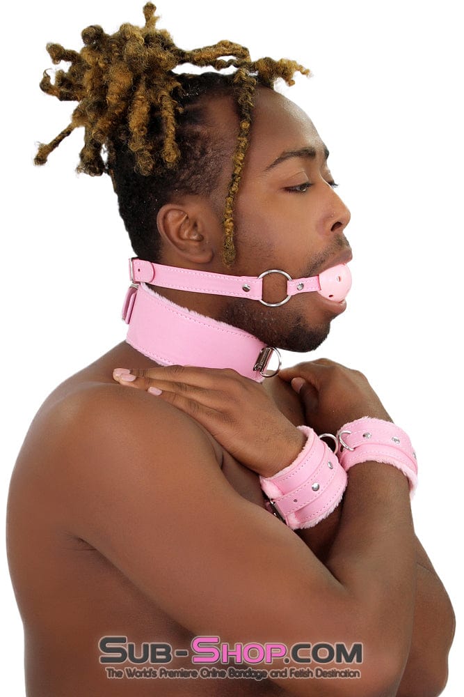 2356MQ-SIS      Sissy Princess Pink Fur Lined Wrist Bondage Cuffs Sissy   , Sub-Shop.com Bondage and Fetish Superstore