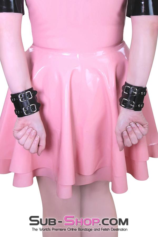 9026M      Black Double Buckle Wrist Cuffs - MEGA Deal Black Friday Blowout   , Sub-Shop.com Bondage and Fetish Superstore