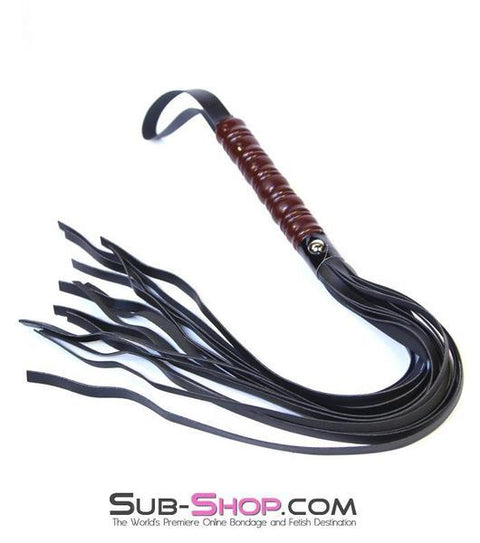 9032DL      To The Woodshed Wooden Handle 25” Flogger Whip - LAST CHANCE - Final Closeout! Black Friday Blowout   , Sub-Shop.com Bondage and Fetish Superstore
