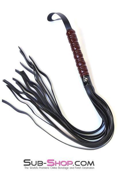 9032DL      To The Woodshed Wooden Handle 25” Flogger Whip - LAST CHANCE - Final Closeout! Black Friday Blowout   , Sub-Shop.com Bondage and Fetish Superstore