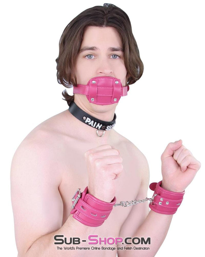 9053DL-SIS      Sissy Slave Bondage Locking Rubber Sex Kinky Mistress Bomb Pink Penis Gag Sissy   , Sub-Shop.com Bondage and Fetish Superstore