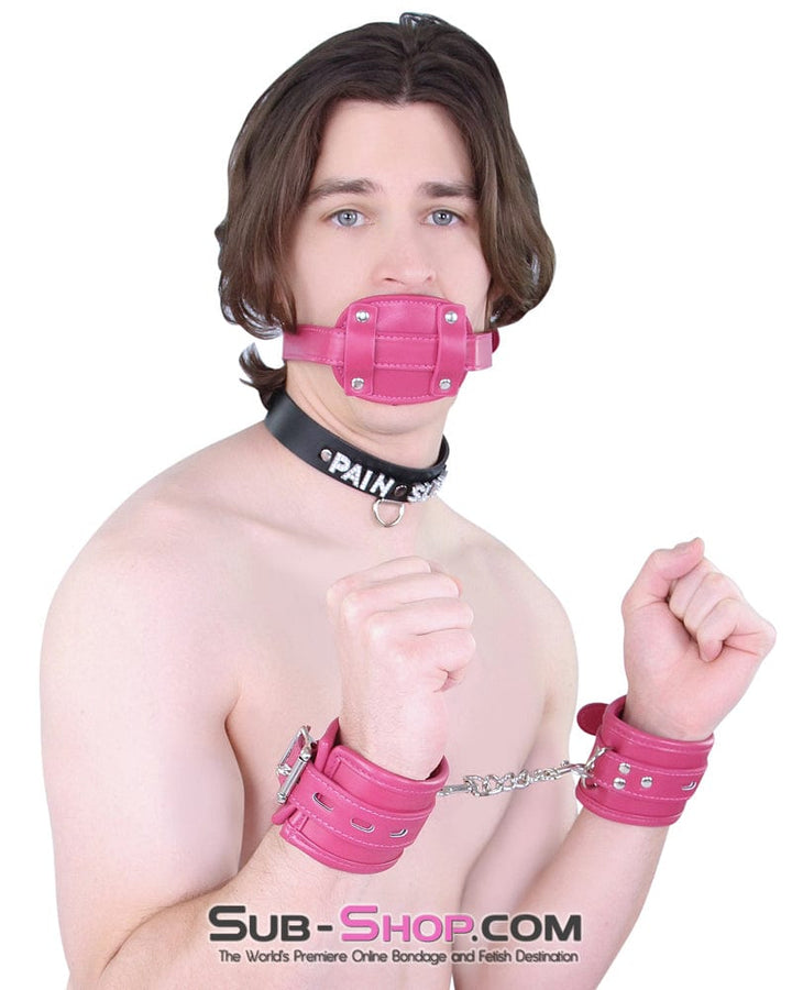 9053DL      Locking Rubber Sex Bomb Pink Penis Gag Gags   , Sub-Shop.com Bondage and Fetish Superstore