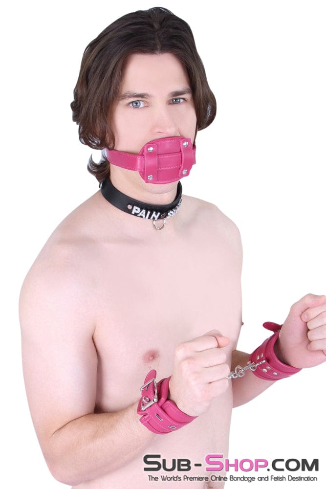 9053DL      Locking Rubber Sex Bomb Pink Penis Gag Gags   , Sub-Shop.com Bondage and Fetish Superstore