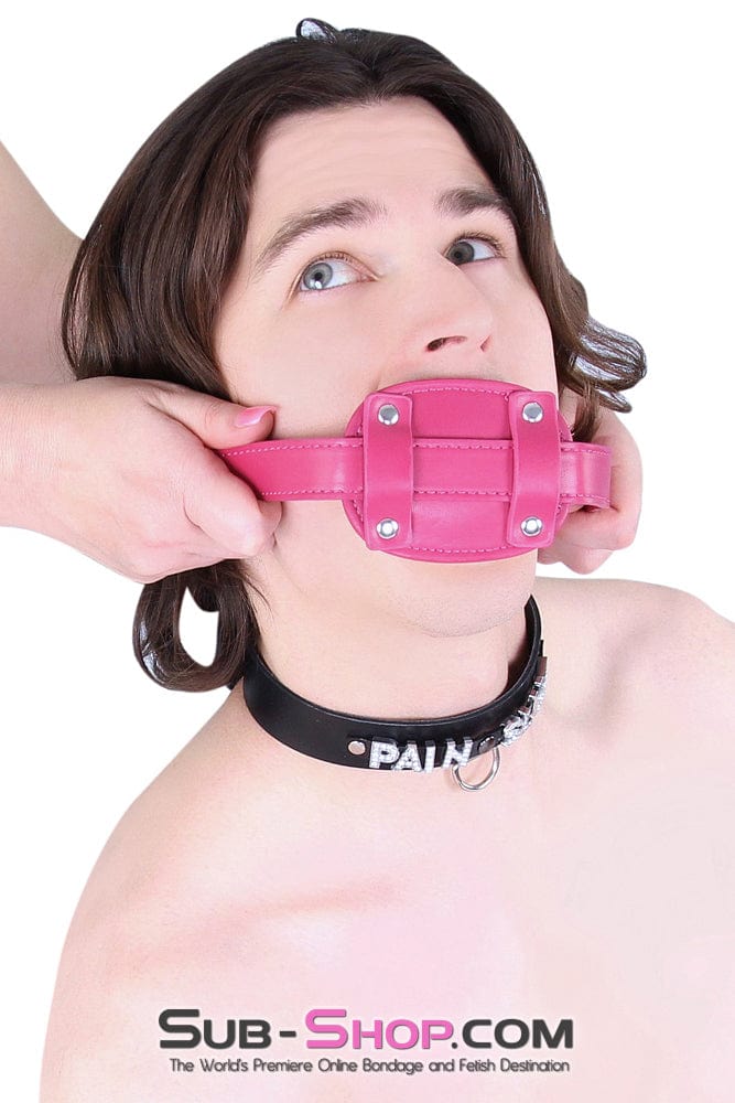 9053DL      Locking Rubber Sex Bomb Pink Penis Gag Gags   , Sub-Shop.com Bondage and Fetish Superstore