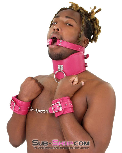 9057DL-SIS      Sissy Hussy Sex Bomb Pink Open Mouth Ring Gag Sissy   , Sub-Shop.com Bondage and Fetish Superstore