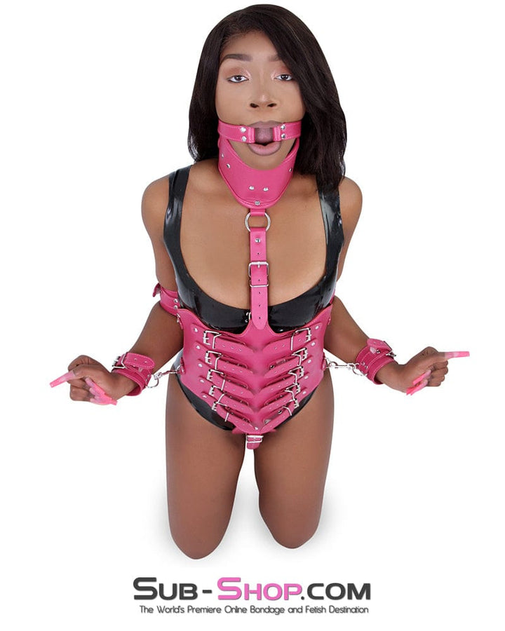 5729MQ      Sex Bomb Pink Training Corset with Detachable Restraints Corset   , Sub-Shop.com Bondage and Fetish Superstore