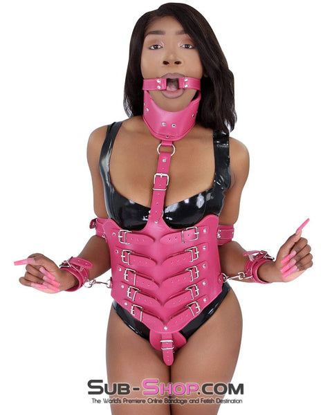 5729MQ      Sex Bomb Pink Training Corset with Detachable Restraints Corset   , Sub-Shop.com Bondage and Fetish Superstore