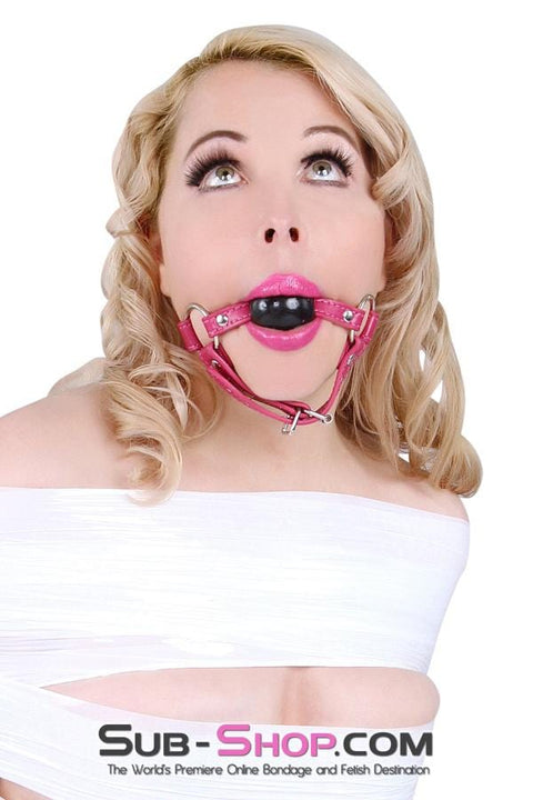 9061DL      Sex Bomb Pink Strap Rubber Ballgag with Chin Strap - LAST CHANCE - Final Closeout! MEGA Deal   , Sub-Shop.com Bondage and Fetish Superstore