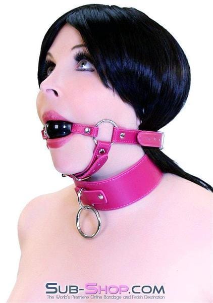 9061DL      Sex Bomb Pink Strap Rubber Ballgag with Chin Strap - LAST CHANCE - Final Closeout! MEGA Deal   , Sub-Shop.com Bondage and Fetish Superstore