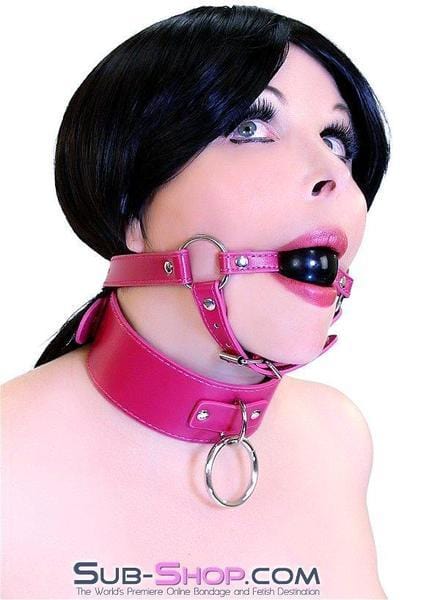 9061DL      Sex Bomb Pink Strap Rubber Ballgag with Chin Strap - LAST CHANCE - Final Closeout! MEGA Deal   , Sub-Shop.com Bondage and Fetish Superstore