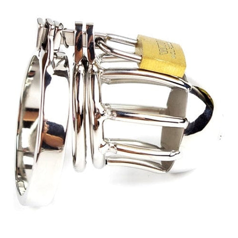 9067M      Dragon’s Teeth Chastity Cock Cage with Removeable CBT Ring – Medium Base Ring Chastity   , Sub-Shop.com Bondage and Fetish Superstore