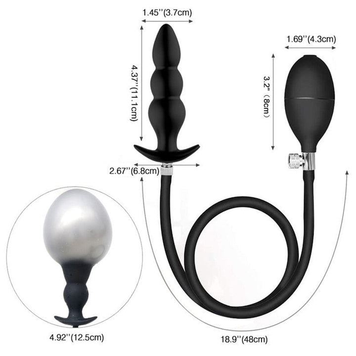 9068M      Inflatable Silicone Beaded Anal Trainer Plug Anal Toys   , Sub-Shop.com Bondage and Fetish Superstore