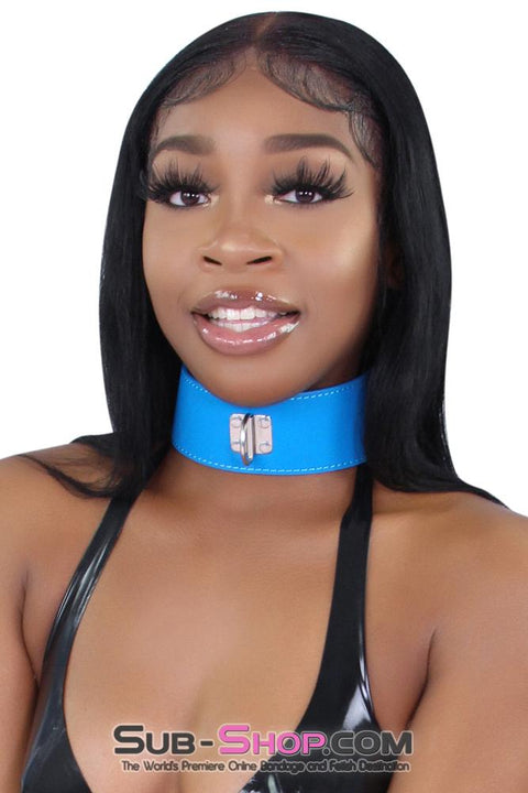 9070MQ      Tantric Blue Locking Collar with Matching Long Leash - LAST CHANCE - Final Closeout! MEGA Deal   , Sub-Shop.com Bondage and Fetish Superstore
