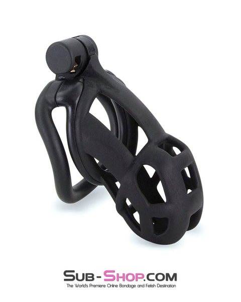 9097M      Chastity Games Locking Cock Cage, Long Length Chastity   , Sub-Shop.com Bondage and Fetish Superstore