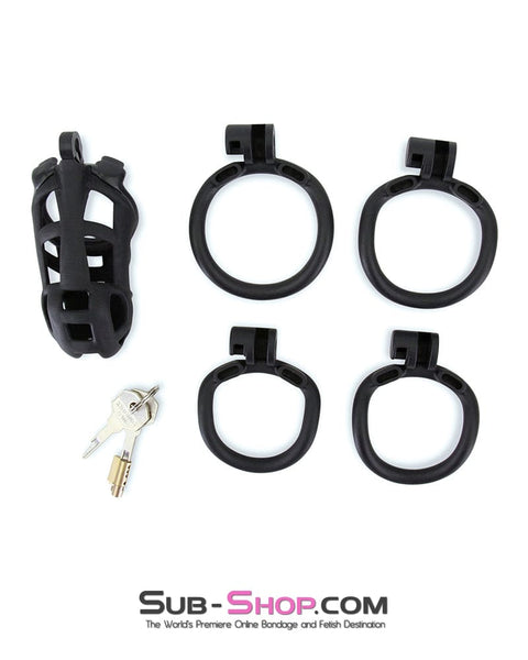 9103M      Chastity Games Locking Cock Cage, Extra Large Length Chastity   , Sub-Shop.com Bondage and Fetish Superstore