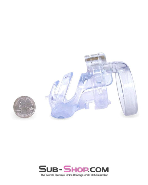 9321M-SIS      Forced Sissy Long Clear Male Chastity with Optional Prince Albert Insert Sissy   , Sub-Shop.com Bondage and Fetish Superstore