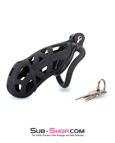 9343M      Chastity Games Locking Cock Cage, 2XL Length Chastity   , Sub-Shop.com Bondage and Fetish Superstore